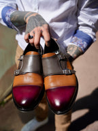 Zapato 8165H2 Burdeos/brandy/gris