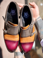 Zapato 8165H2 Burdeos/brandy/gris