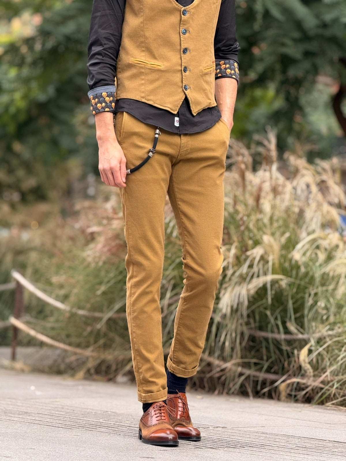 Pantalón Piero Tencel Mostaza