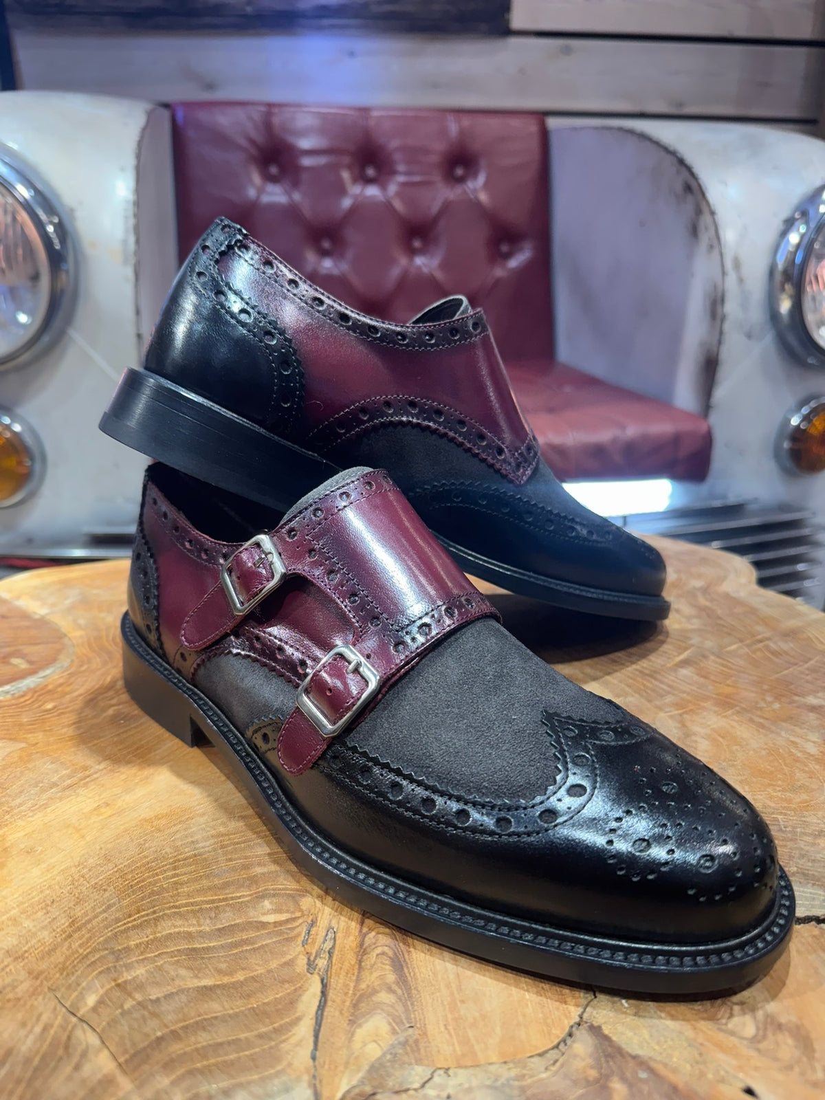 Zapatos 7323H3 Negro / Burdeos