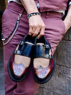 Zapatos 7323H3 Burdeos/azul