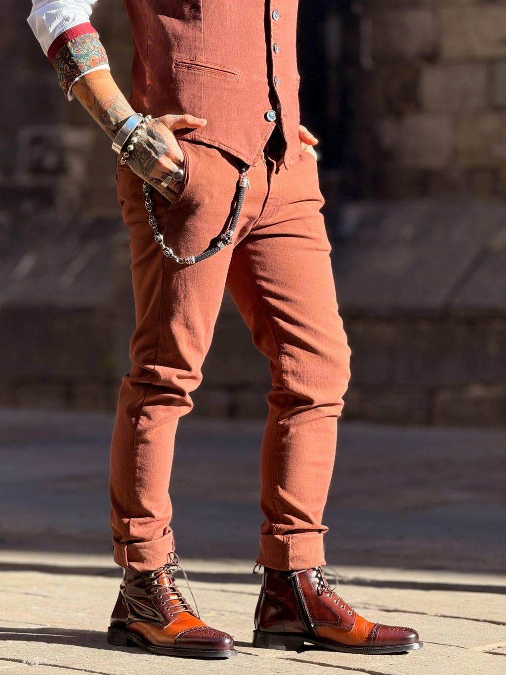 Pantalón Piero Tencel Marrón