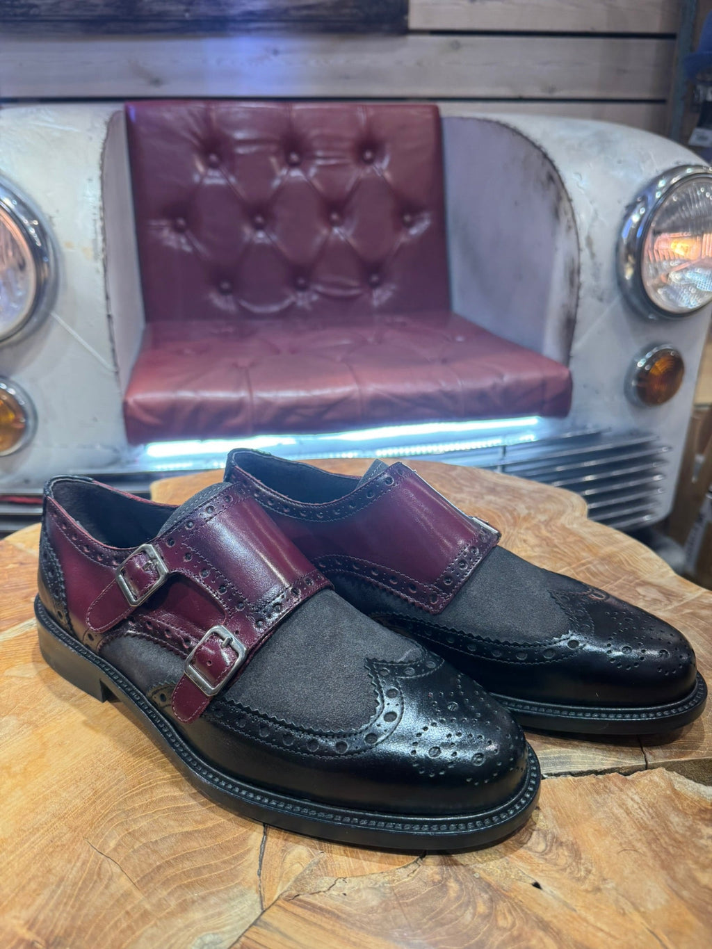 Zapatos 7323H3 Negro / Burdeos