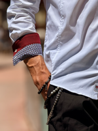 Camisa Blanca Cansano puño detalles en rojo