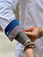Camisa Blanca Cansano puño detalles en azul