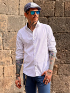 Camisa Blanca Eterna puño detalles en verde