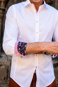 Camisa Blanca Roveto Puño Rojo