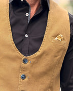 Chaleco Piero Tencel Mostaza