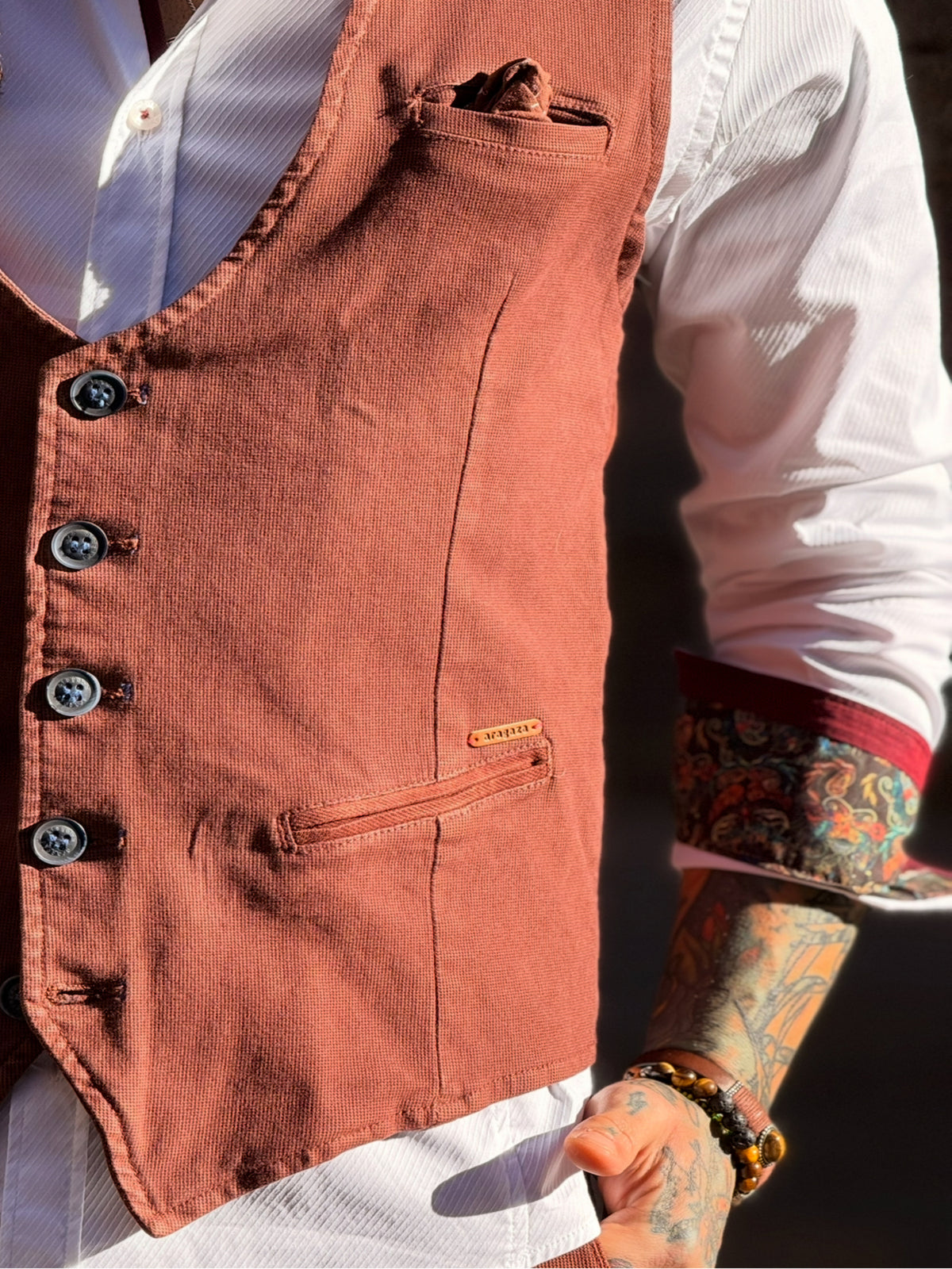 Chaleco Piero Tencel Marrón