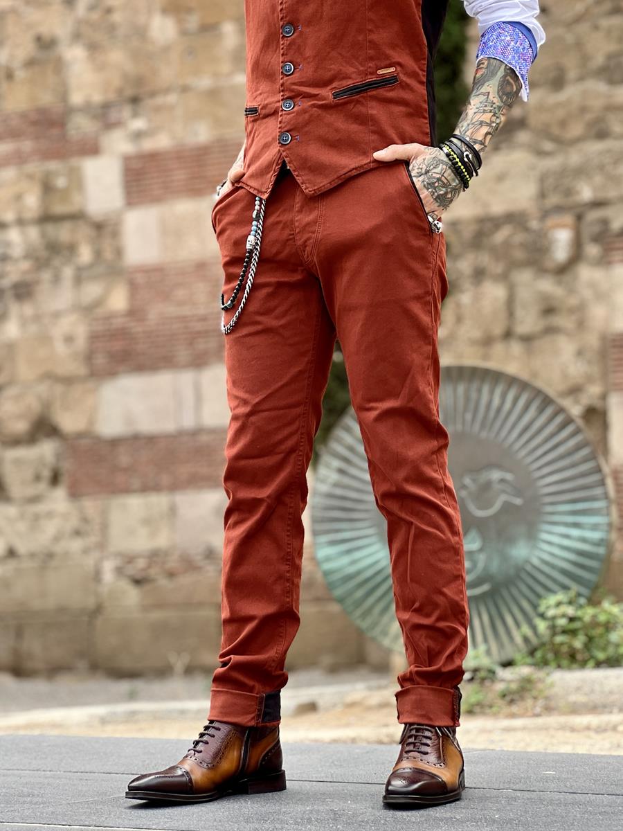 Pantalón Bcn Tencel Caramello | Aragaza - Tu estilo hecho en Barcelona - Barcelona Fashion - Camisas de Calidad